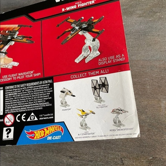 Star Wars Hot Wheels The Force Awakens Poe X-Wing Fighter NOC! - Picture 5 of 6